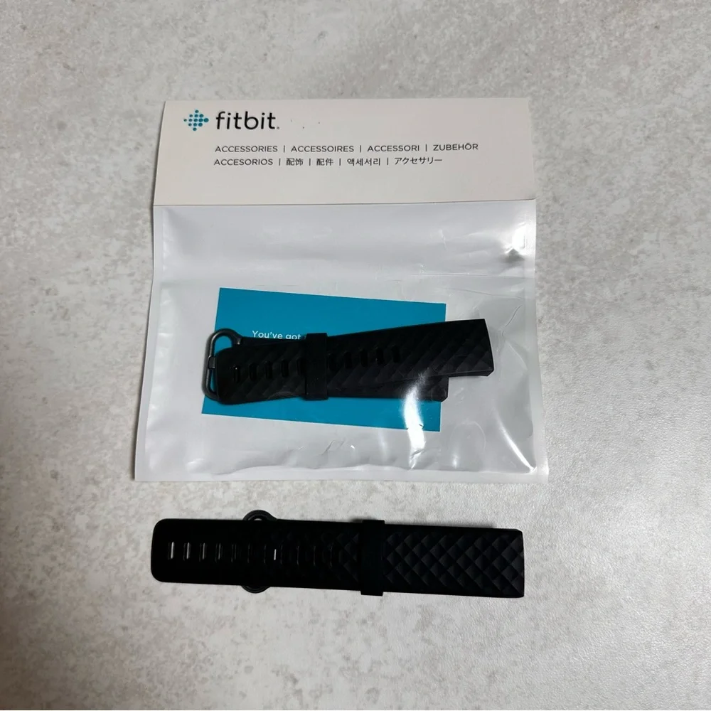 Fitbit 4 Black Textured Silicone Watch Band Replacement